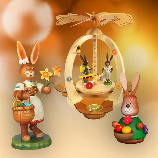 Osterpyramiden mit Osterhasen