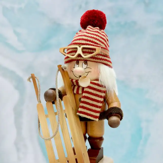 Grafik: Wichtel mit Schlitten