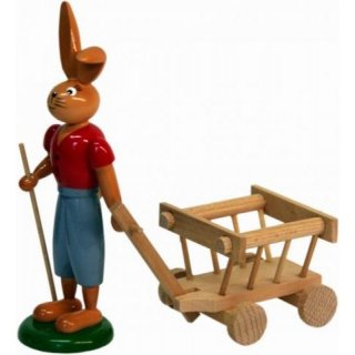 Holzkunst Gahlenz Hase mit Handwagen