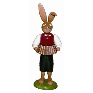 Holzkunst Gahlenz Hase mit Ziehharmonika