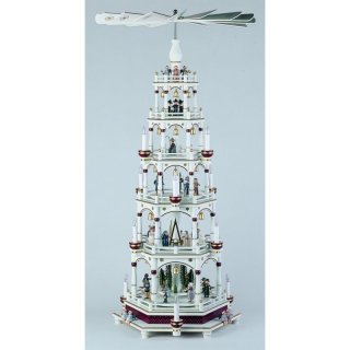 KWO Pyramide fünfstufig weiß-bordeaux, elektrisch