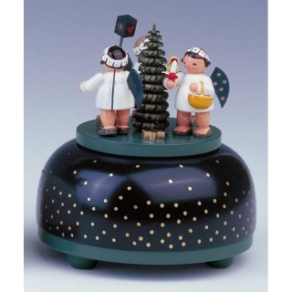 KWO Spieldose Engel mit Geschenk klein