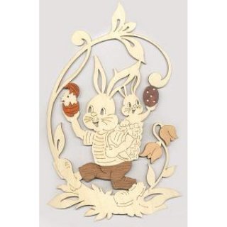 Kuhnert Fensterbild Hase mit Hasenbaby