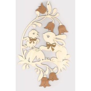 Kuhnert Fensterbild Hase mit Küken