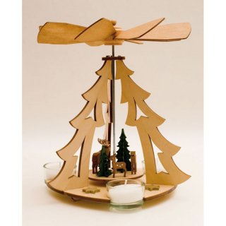 Kuhnert Teelichtpyramide Baum mit Rehen