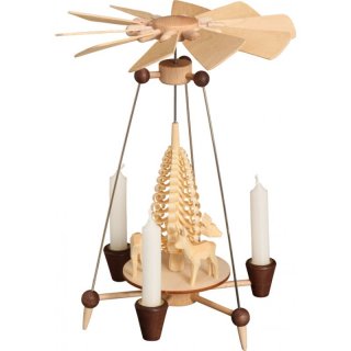 Seiffener Nadelpyramide mit Rehen