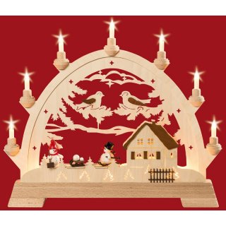 Taulin Rundbogen Haus mit Schneemännern