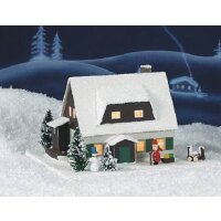 Uhlig Lichterhaus Erzgebirgshaus mit Vorh&auml;usel klein