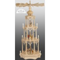 S&auml;ulenpyramide Gothik mit colorierten Krippe Figuren...
