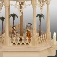 S&auml;ulenpyramide Gothik mit colorierten Krippe Figuren...