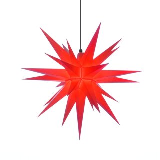 Herrnhuter Weihnachtsstern A7 rot aus Kunststoff mit Beleuchtung