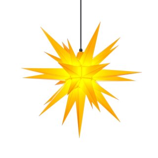 Herrnhuter Weihnachtsstern A7 gelb aus Kunststoff mit Beleuchtung