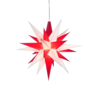 Herrnhuter Weihnachtsstern weiß/rot aus Kunststoff Ø13cm