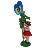 Hubrig Blumenkind / Blumenmädchen mit Stiefmütterchen groß 24 cm