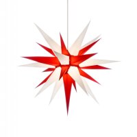 Herrnhuter Weihnachtsstern I7 weiß/rot mit Beleuchtung