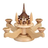 Adventsleuchter mit Seiffener Kirche mit LED...