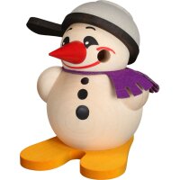 Kugelr&auml;ucherfigur Cool Man klein mit Ski und Pfanne