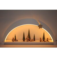 Rauta LED Bogen modernes Design weiß mit Weihnachtsmannbestückung