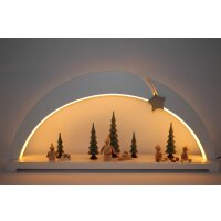 Rauta LED Bogen modernes Design weiß mit Weihnachtsmannbestückung