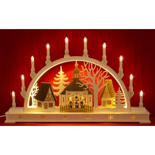 Seidel Schwibbogen Kirche mit Sternsänger LED beleuchtet
