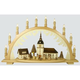 Lenk und Sohn Schwibbogen Dorfkirche Kurrende natur