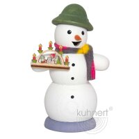 Kuhnert R&auml;uchermann Schneemann mit Schwibbogen