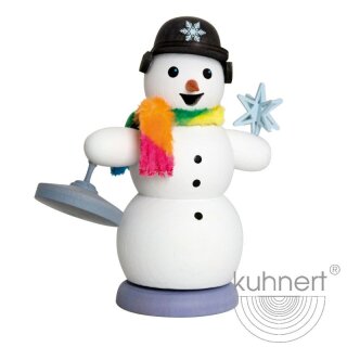 Kuhnert Räuchermann Schneemann mit Eisstock