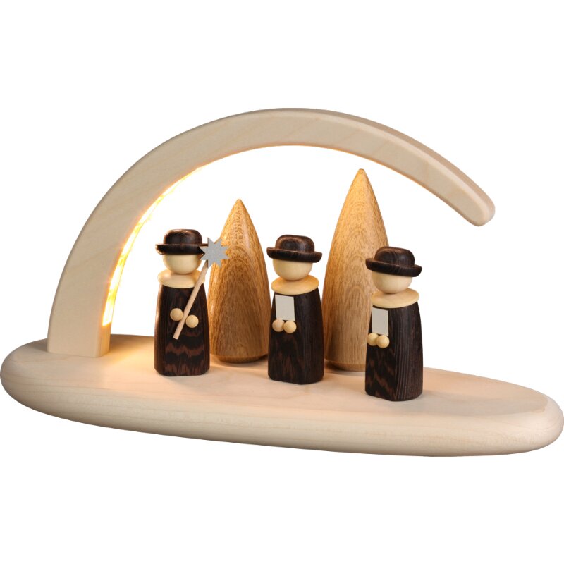 Seiffener Volkskunst LED Schwibbogen – 24 X 13 Cm, Weißer Leerbogen, Made In Germany, Mit USB-Anschluss