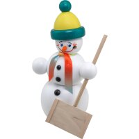 Räuchermann Schneemann Schneeschipper der Seiffener...