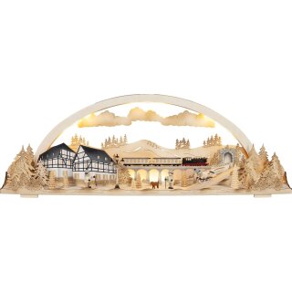 Tietze LED Lichterbogen Diorama-Leuchte Winterland Erzgebirge