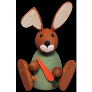 Richard Glässer Hase grün sitzend mit Möhre