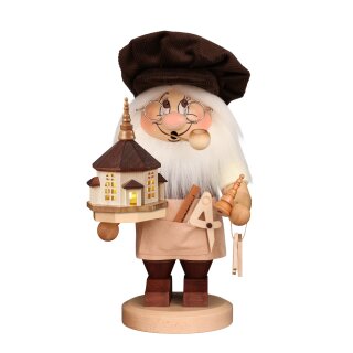 Christian Ulbricht Räuchermann Wichtel mit Seiffener Kirche