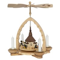 Richard Glässer Tischpyramide Seiffener Kirche mit Kurrende