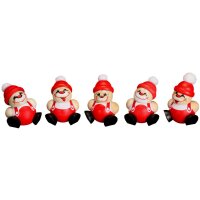 Kugelfiguren Nikolaus 5er Satz, 4cm