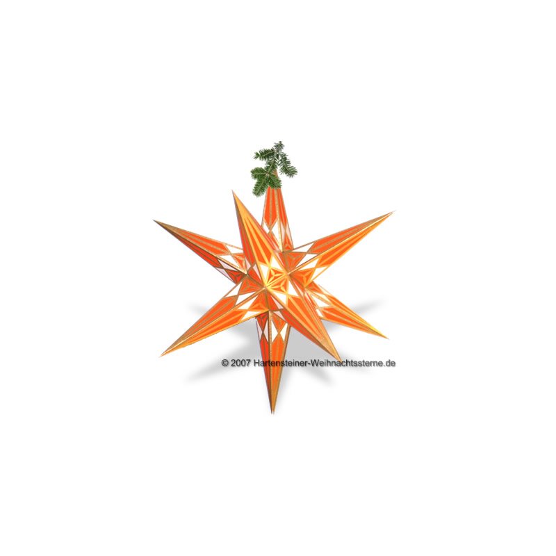 Adventsstern gold/orange - Erzgebirgische Volkskunst - Das Original