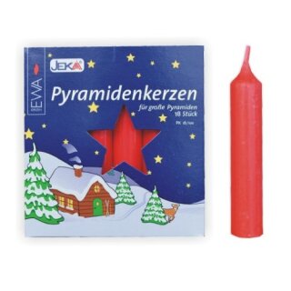 12 Pyramidenkerzen Weiß oder Rot für große Pyramiden Weihnachten Müller Kerzen
